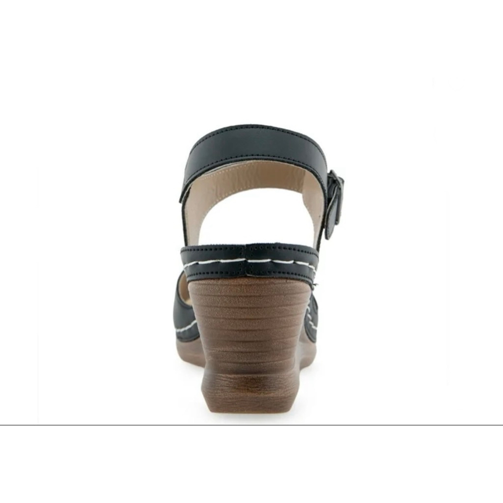 NEW Women's Alexis Bendel Black Wedge Sandals Size 10 - Picture 3 of 10